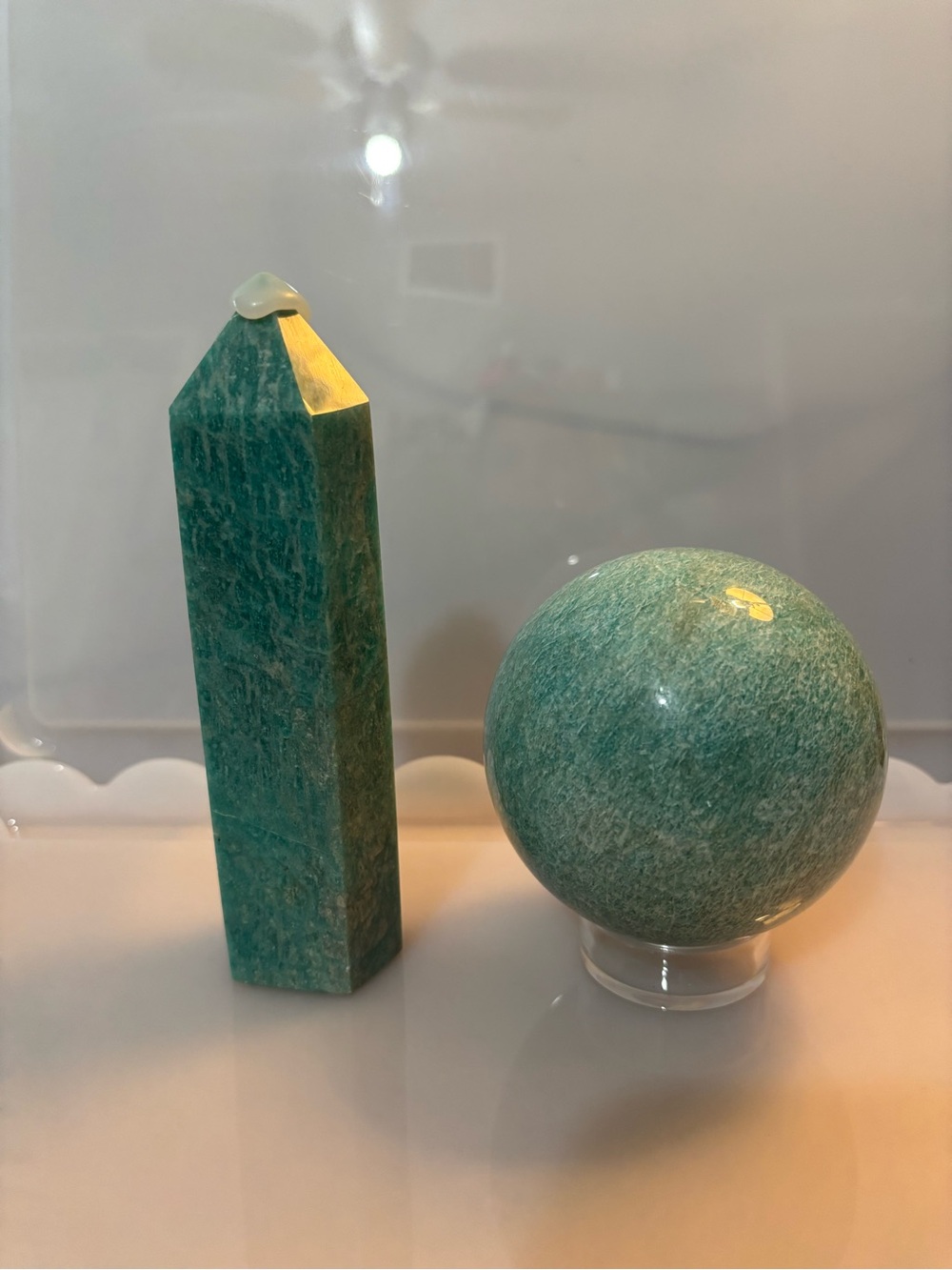 Green Amazonite Tower and Sphere Set